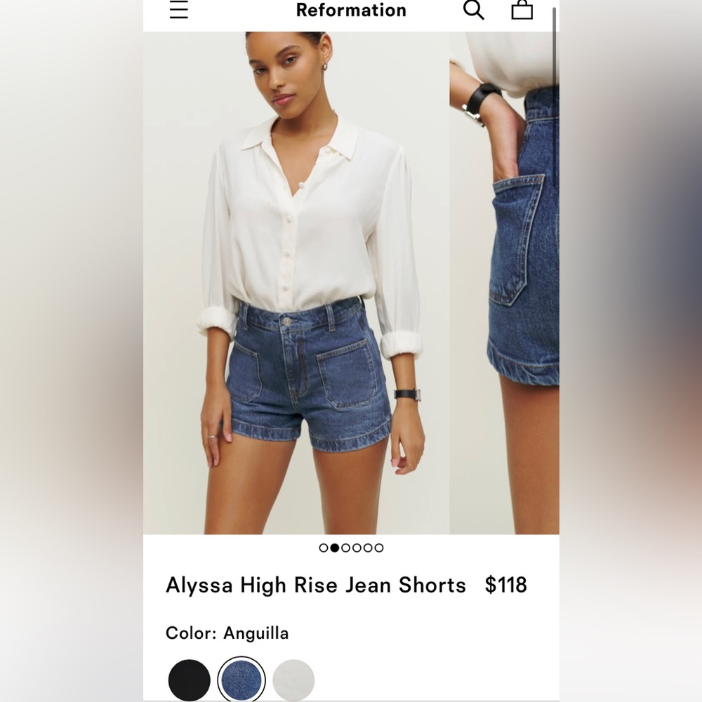 REFORMATION Alyssa High Rise Jean Shorts